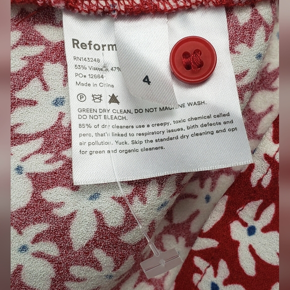 ❤️ Reformation Red Floral Midi Dress - Picture 9 of 10